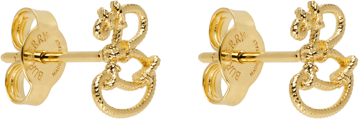 Burberry Gold Small Nautical Knot Stud Earrings