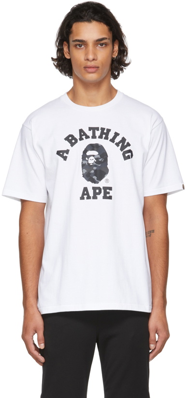 Photo: BAPE White & Black ABC Camo College T-Shirt