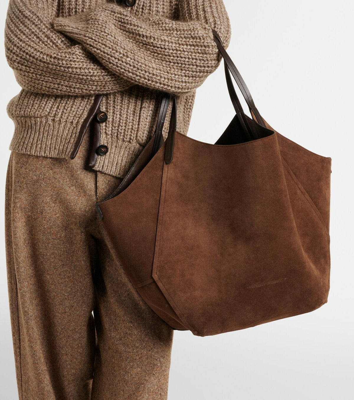 Brunello Cucinelli Monili Medium reversible leather tote bag