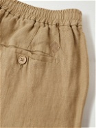 Ralph Lauren Purple label - Dorset Straight-Leg Pleated Linen Drawstring Shorts - Neutrals