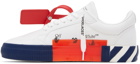 Off-White White & Navy Vulcanized Sneakers