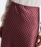 Vince Plaid satin midi skirt