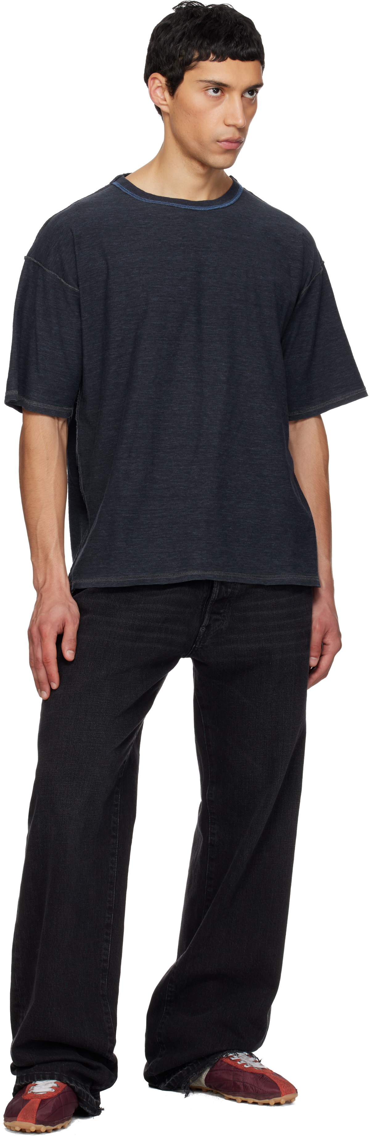 Maison Margiela Navy Exposed Seam T-shirt Maison Margiela