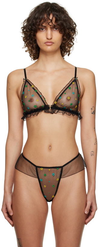 Photo: Le Petit Trou Black Embroidered Bra
