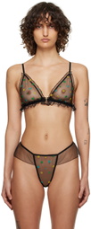 Le Petit Trou Black Embroidered Bra