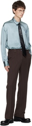 AVAVAV Blue Satin Button-Up Shirt
