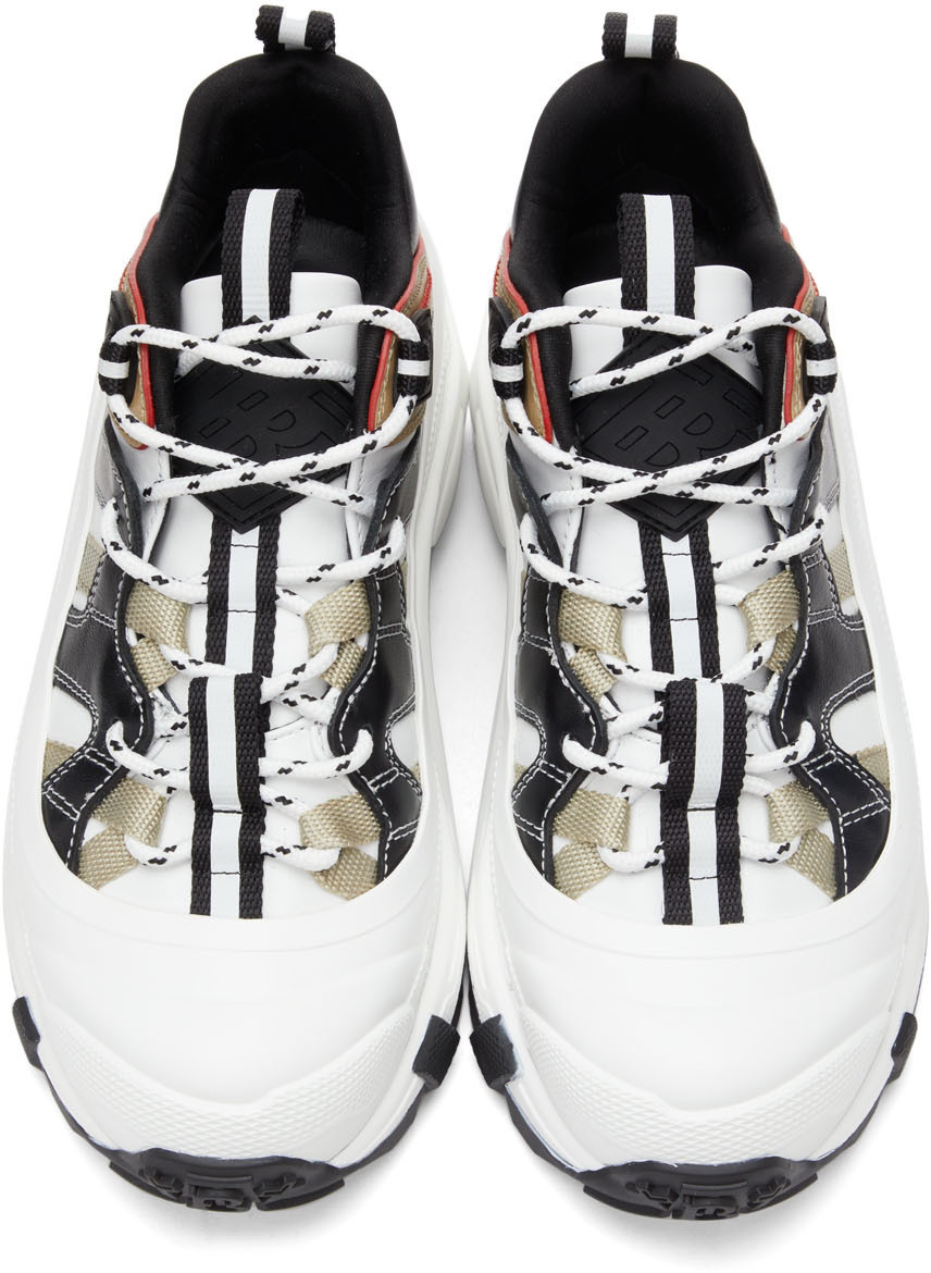 Burberry White Icon Stripe Arthur Sneakers
