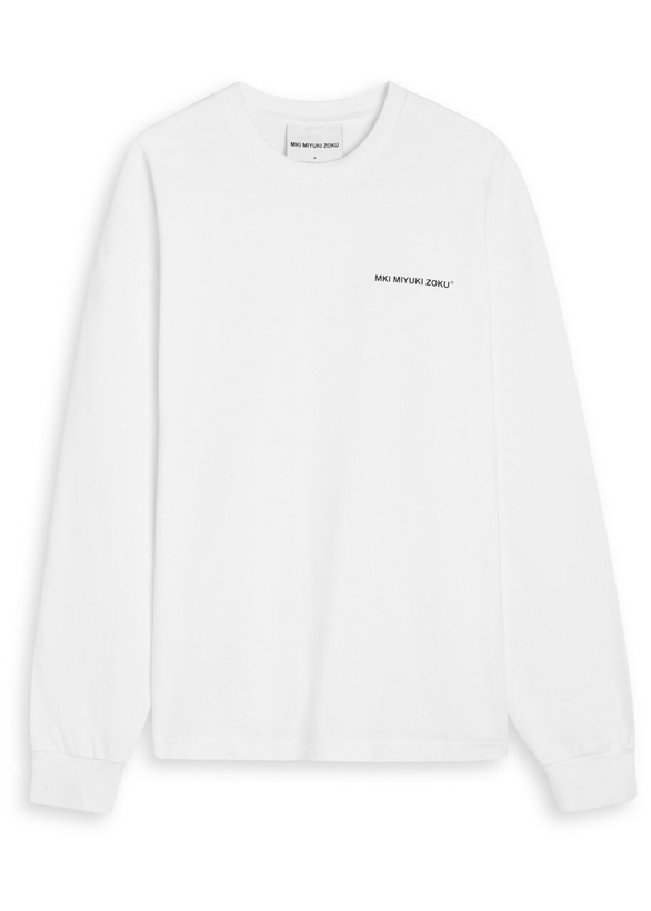 Photo: Mki Miyuki Zoku Uniform Logo-print Cotton T-shirt White