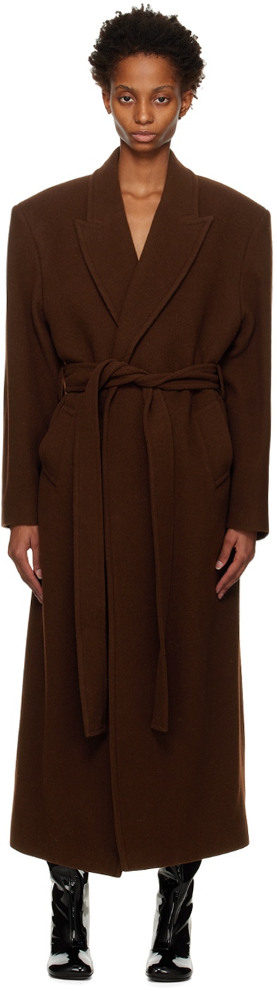 Photo: Olēnich Brown Belted Trench Coat