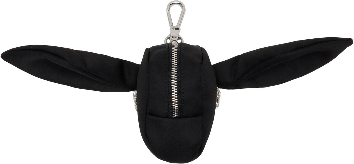 Simone Rocha Black Satin Hare Coin Purse Bag Charm