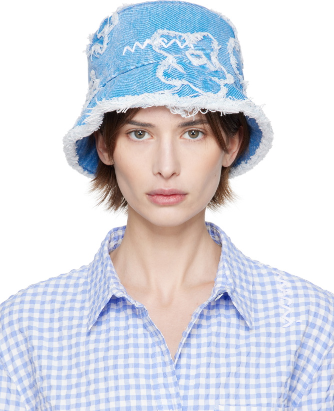 Photo: Marni Blue Patched Denim Bucket Hat