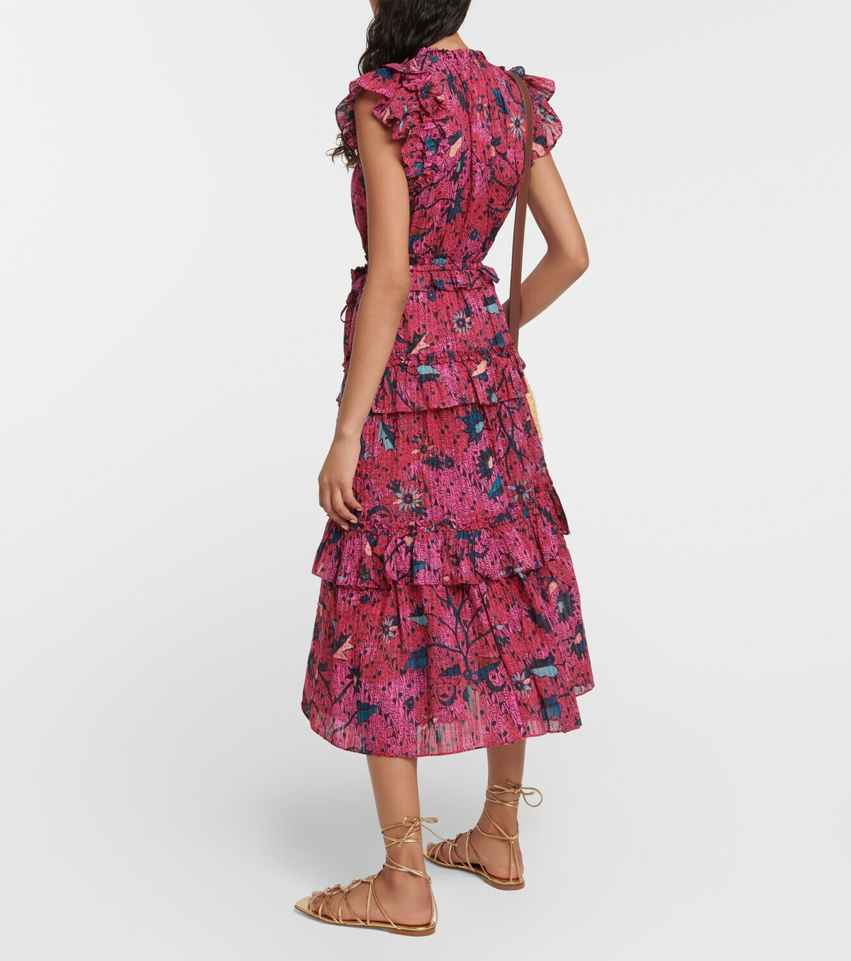 Ulla Johnson Josette tiered cotton-blend midi skirt
