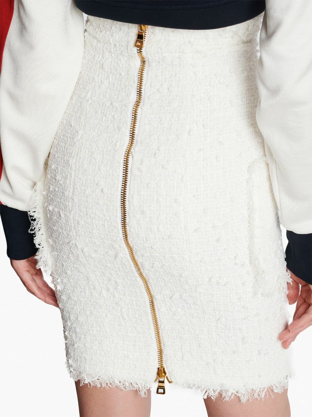 Balmain Women Tweed Midi Skirt