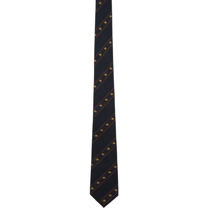 Photo: Gucci Navy Silk Bee Web Tie