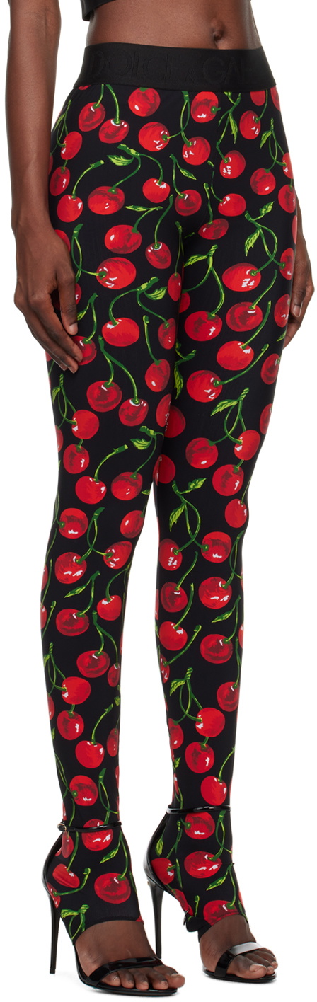 High-rise leggings in red - Dolce Gabbana