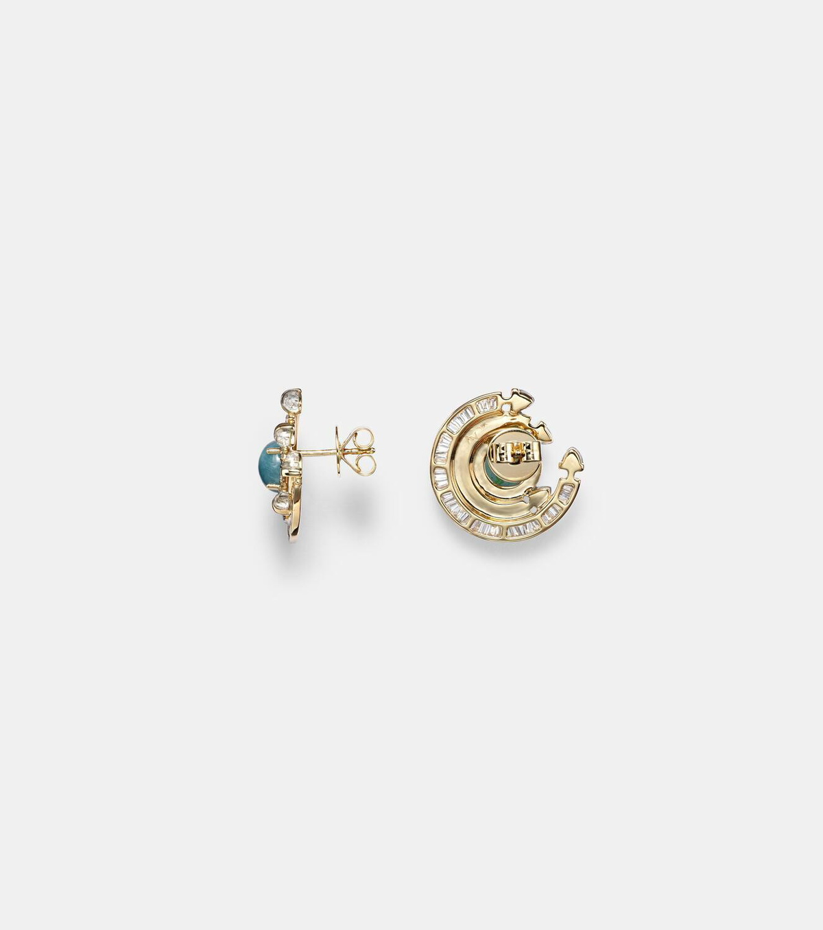 Ananya Chakra 18kt gold earrings with gemstones