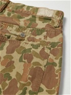 KAPITAL - Port Straight-Leg Camouflage-Print Herringbone Cotton Trousers - Brown