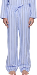 Tekla Blue & White Poplin Pyjama Pants