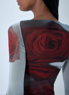Jean Paul Gaultier Blurry Roses Mesh Tank Top