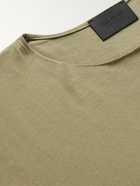 Fear of God - Distressed Logo-Appliquéd Cotton-Jersey T-shirt - Green