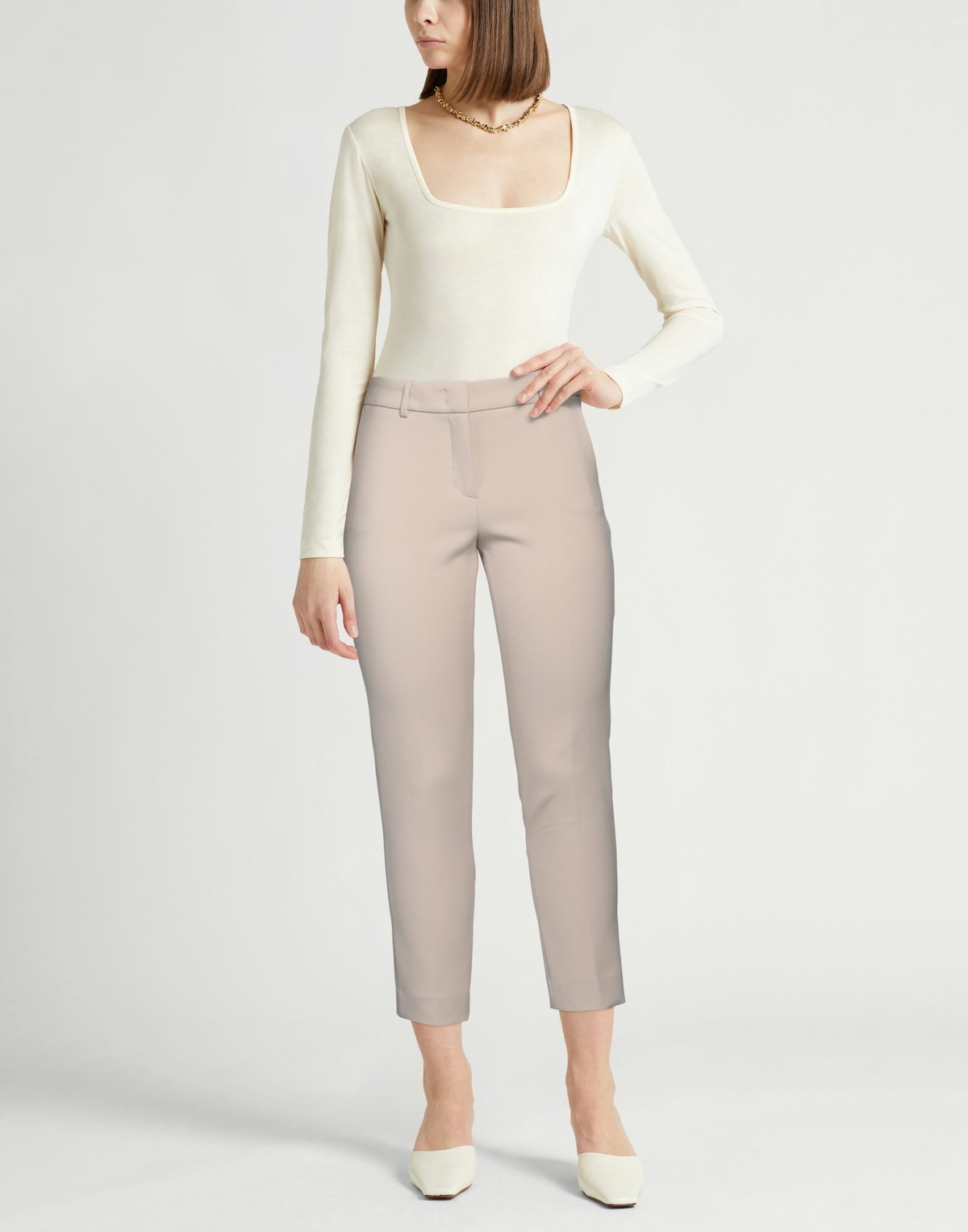 Peserico Womens Pants in Off white