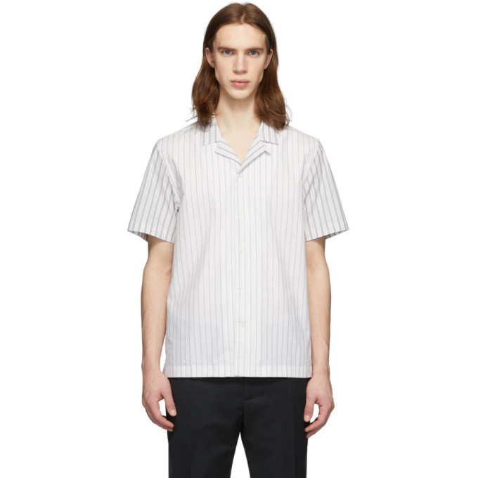 Photo: Wood Wood Off-White Striped Brandon Short Sleeve Shirt