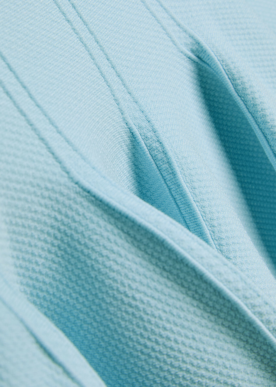 Simkhai Gallagher Piqué Knit Mini Dress Light Blue