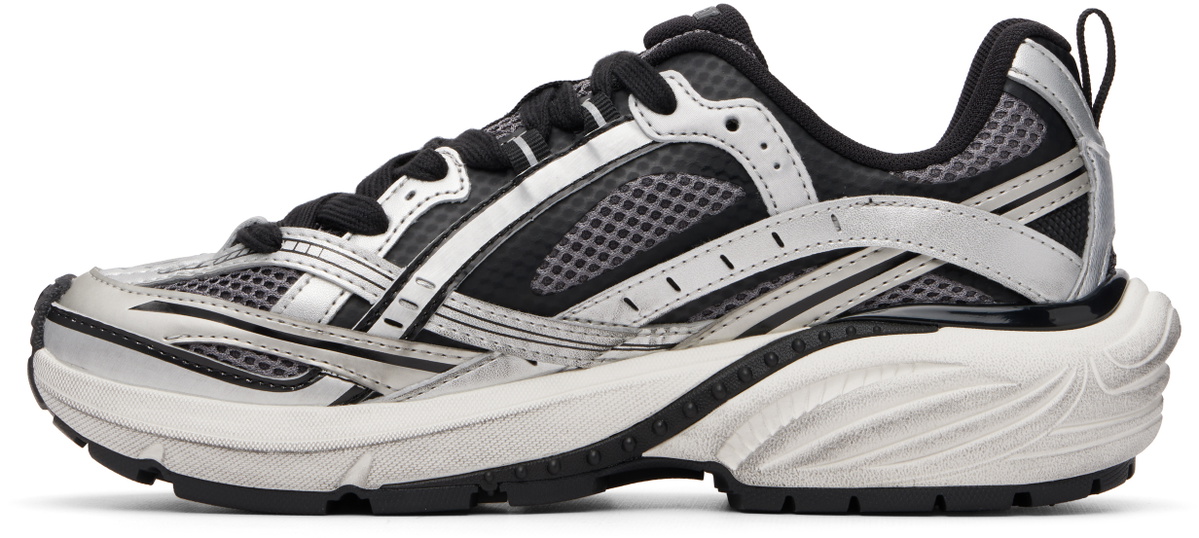 Represent Silver & Black Storm Runner Sneakers