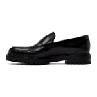 Lanvin Black Perforated Loafers