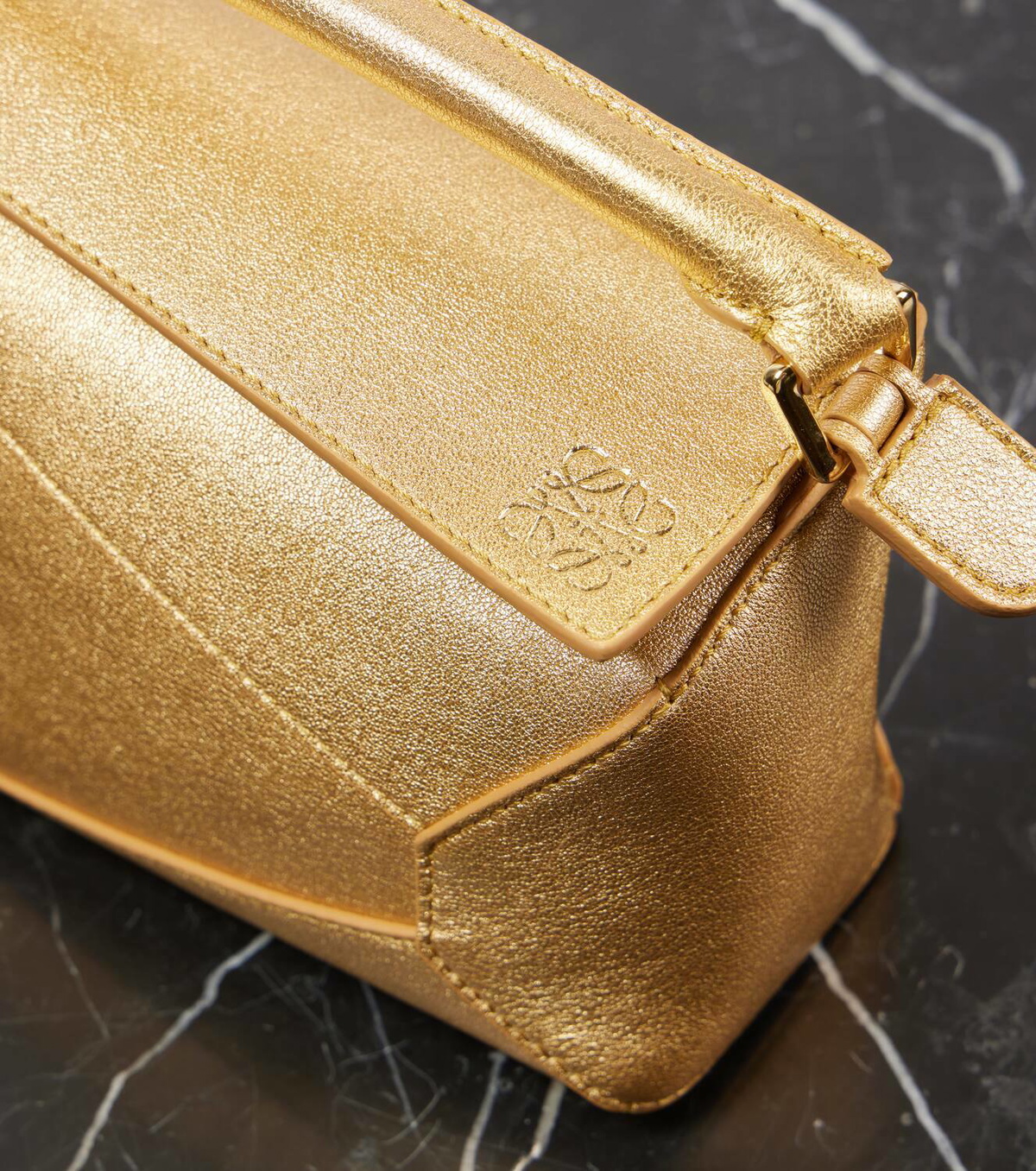 Loewe Puzzle Mini metallic leather tote bag Loewe
