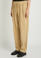 Isabel Marant Falcona Drawstring Woven Trousers Camel
