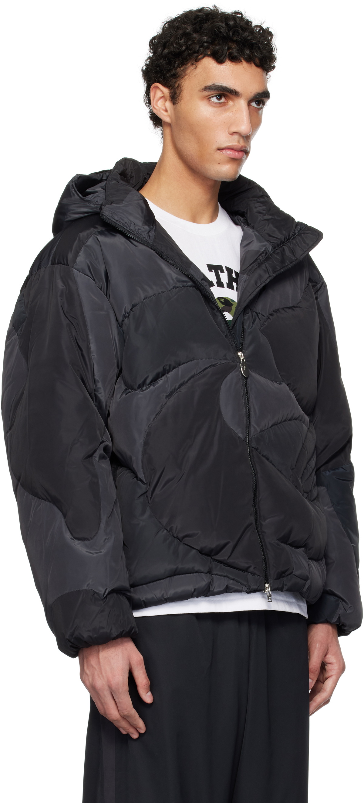 BAPE Black 1st Camo Nylon Down Jacket A Bathing Ape