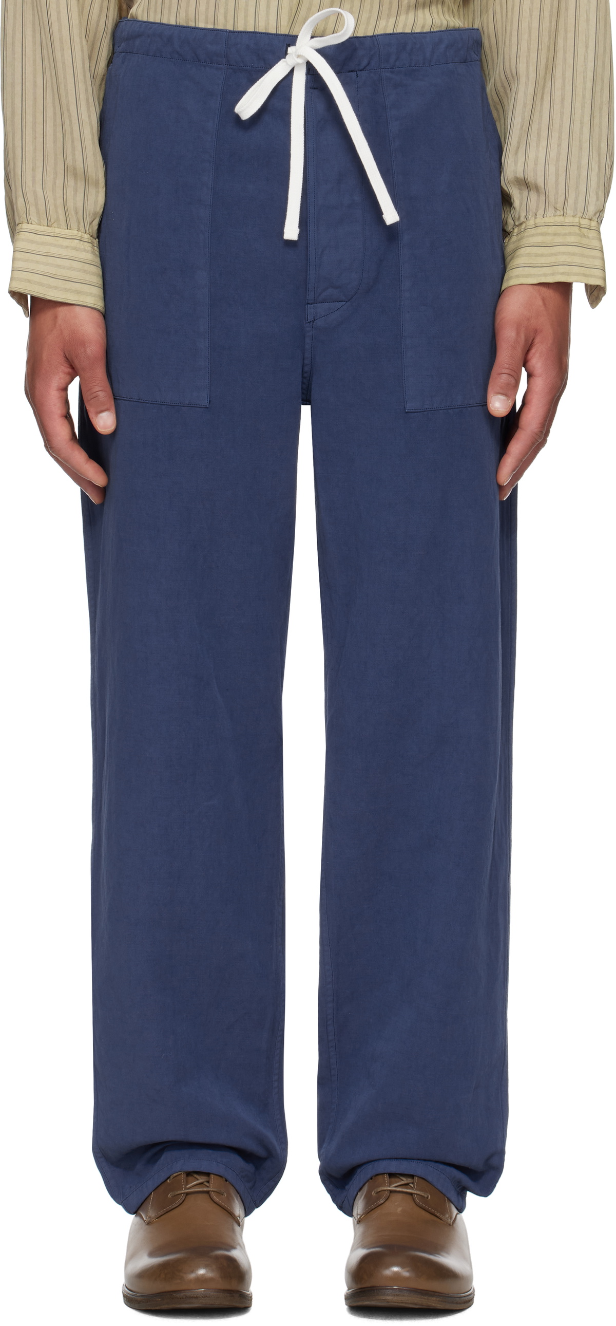 KAPTAIN SUNSHINE Navy Walk Easy Baker Trousers Kaptain Sunshine