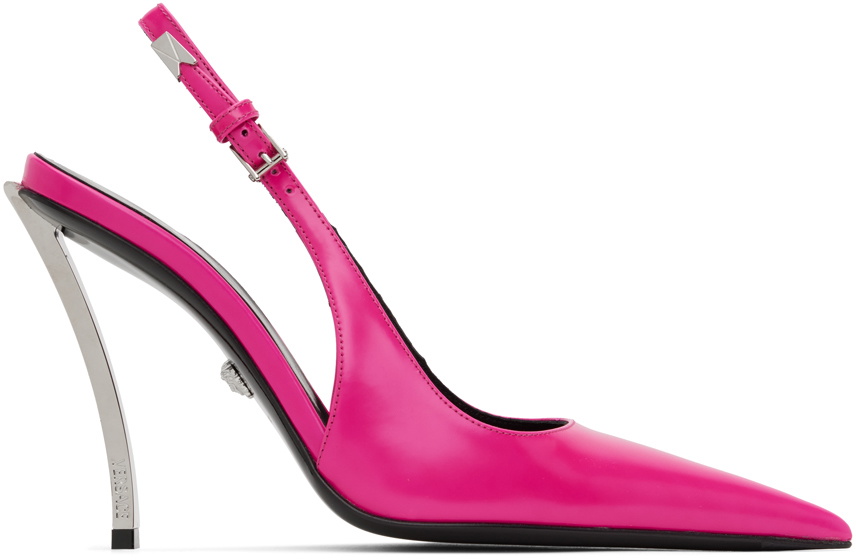 Versace Pink Pin-Point Slingback Pumps Versace