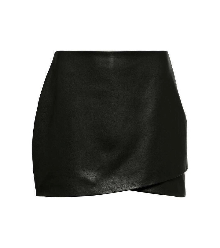 Photo: The Sei Asymmetric leather miniskirt