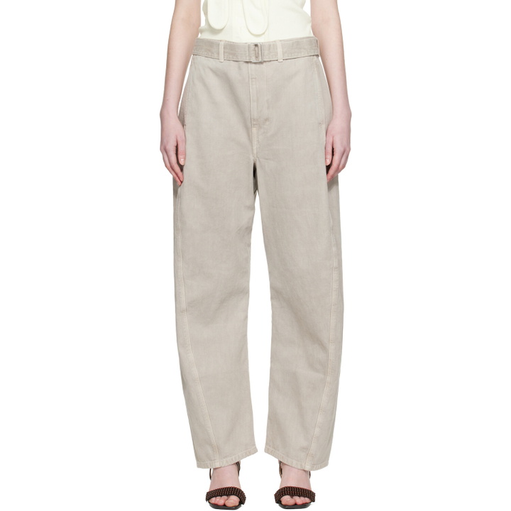 Photo: LEMAIRE Gray Twisted Belted Trousers