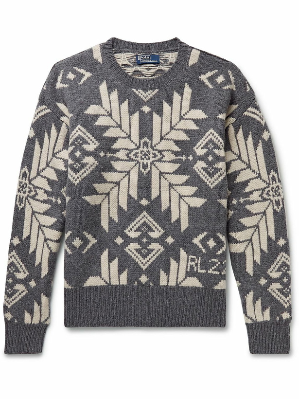 Photo: Polo Ralph Lauren - Intarsia Wool Sweater - Gray