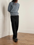 Inis Meáin - Aran-Knit Merino Wool and Cashmere-Blend Sweater - Blue