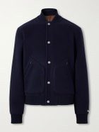 Canali - Reversible Cashmere and Silk-Blend Felt Bomber Jacket - Blue