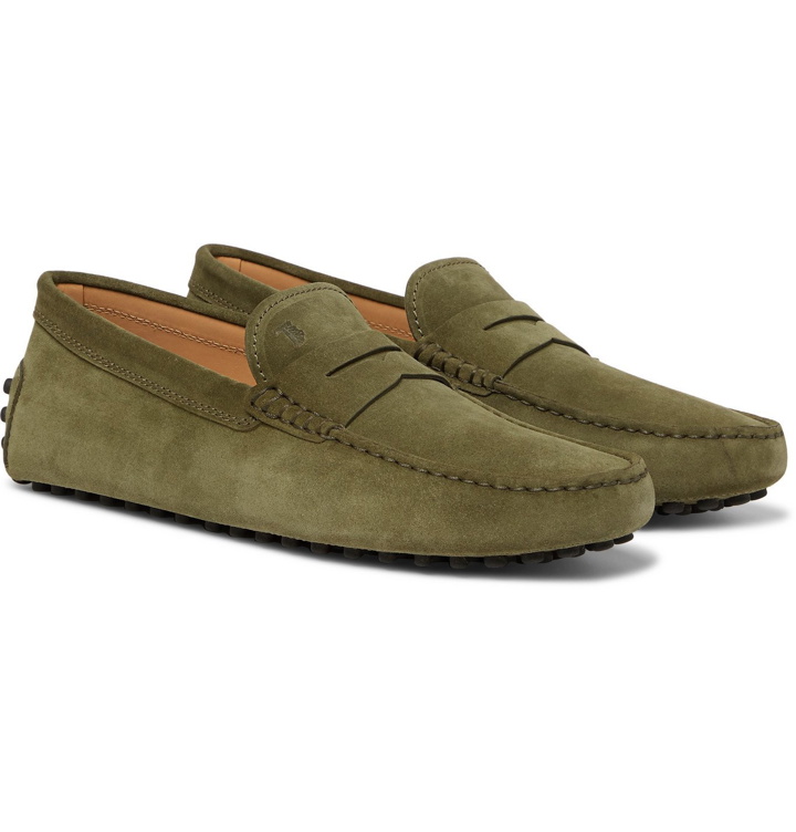 Photo: Tod's - Gommino Suede Driving Shoes - Green