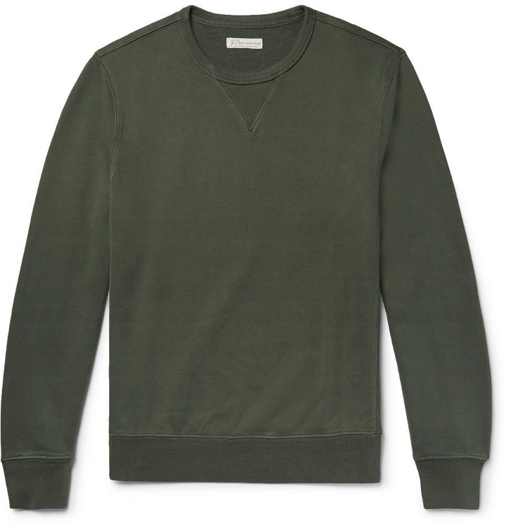 Photo: J.Crew - Loopback Cotton-Jersey Sweatshirt - Men - Dark green
