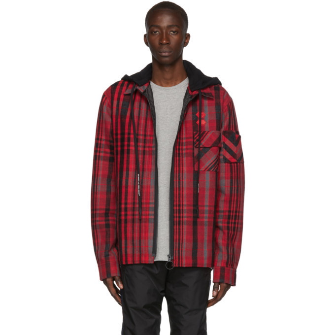 Photo: Off-White Red and Black Padded Hoodie Shirt