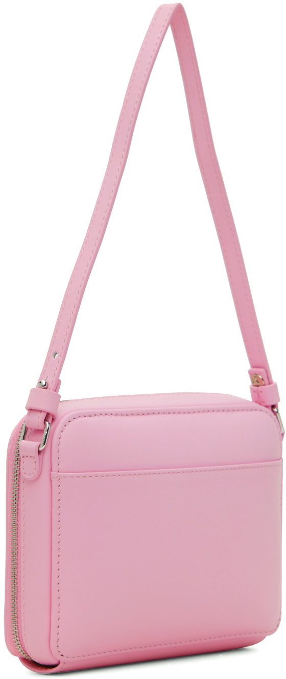 Courrèges logo-patch detail shoulder bag - Pink