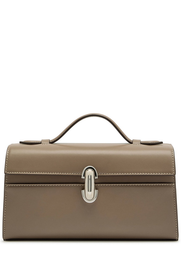 Photo: Savette Symmetry Leather Pochette - Taupe - One Size