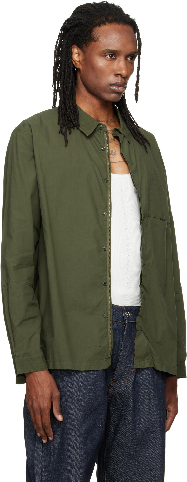 YMC Green Blackout Overshirt