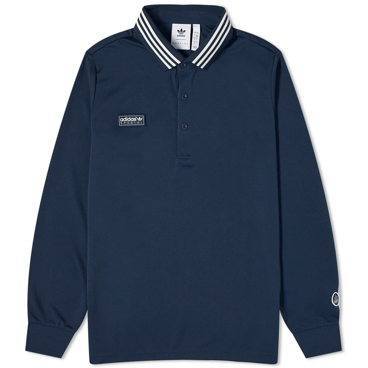 Adidas Statement Men's Adidas SPZL Long Sleeve Polo Shirt in Night Navy