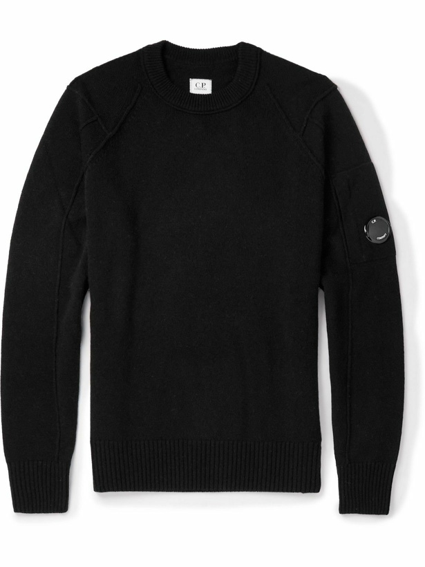 Photo: C.P. Company - Logo-Appliquéd Ribbed Wool-Blend Sweater - Black