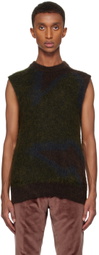 Paul Smith Khaki Photogram Leaves Vest