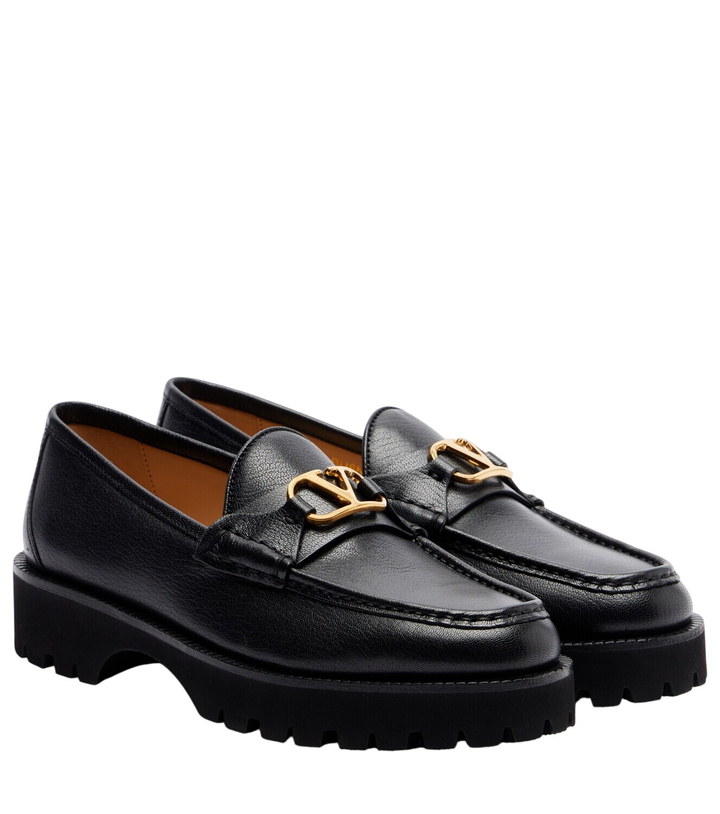Photo: Valentino Garavani VLogo leather platform loafers