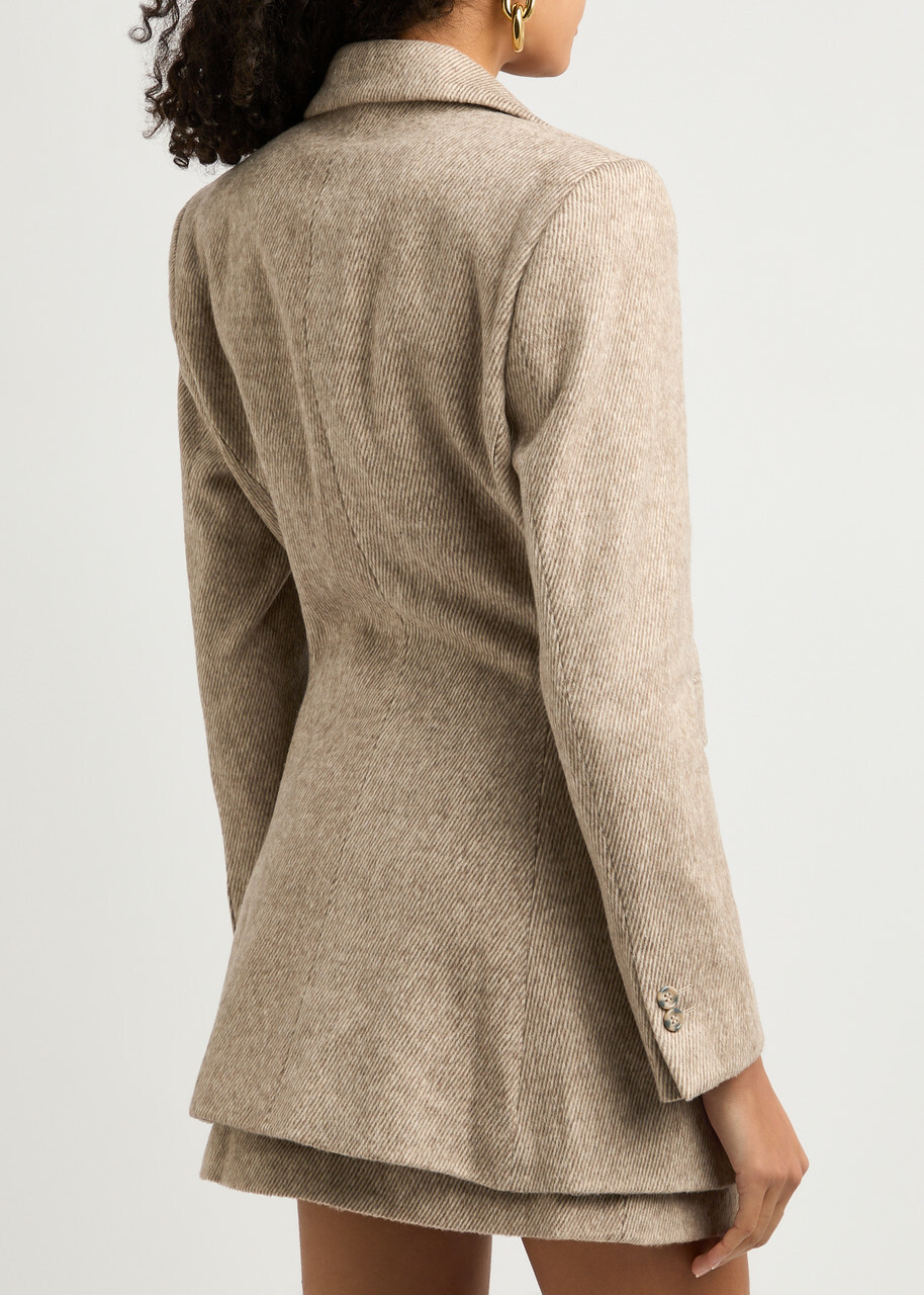 Odd Muse The Ultimate Muse Striped Brushed-knit Blazer Brown